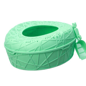 XL Portable Cat Toilet Litter Box Tray House with Scoop Green