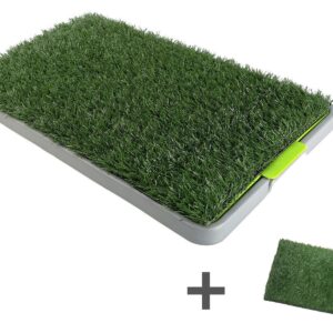 Indoor Dog Puppy Toilet Grass Potty Training Mat Loo Pad pad With 2 Grass