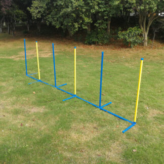 Portable Dog Puppy Training Practice Weave Poles Agility Post Set