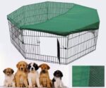 24' Dog Rabbit Playpen Exercise Puppy Enclosure Fence With Cover