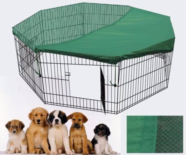 36' Dog Rabbit Playpen Exercise Puppy Cat Enclosure Fence With Cover