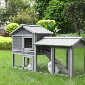 148cm Rabbit Hutch Quail Run Wooden Cage Guinea Pig Cage House