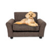 Pet Chair Bed Stylish Luxurious Sturdy Washable Fabric Brown 65cm