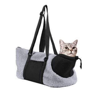 LIFEBEA Small Cat Carrier Pet bag: Comfy Shoulder Bag with Adjustable Strap for Small Dogs  Puppies  Kittens Up to 3kg /6.6 lbs - Grey