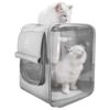 LIFEBEA Pet Dog Cat Carriers Backpack Soft Sided Pet Travel Carrier Bag pet Backpack for Cats  Puppy and Small Dogs-Grey