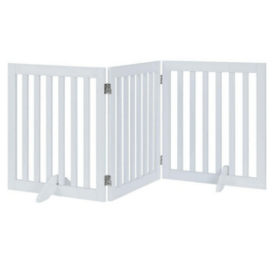 Three Panel Freestanding Dog Gate  White