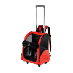 Dog Pet Carrier Backpack Trolley Mesh Ventilated Adjustable Red 36x30x49cm 15kg