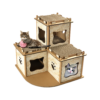 Cat Condo Cardboard House Scratcher Tower Multi Level Brown 67.5cm