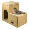 Cat Cardboard Condo Multi Level Scratcher House 50x40x32cm Pet Tower Pad