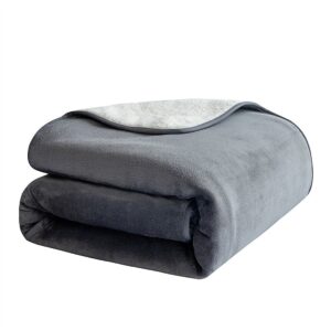 Premium Waterproof Reversible Pet Dog Blanket Protects Couch Bed Stone Grey