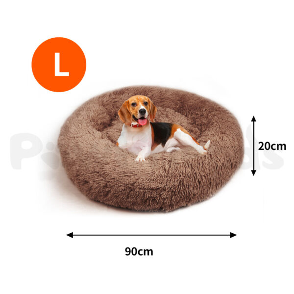 Pawfriends Pet Dog Bedding Warm Plush Round Comfortable Dog Nest Light Coffee Large 90cm dog bed calming dog bed memory foam dog bed waterproof dog bed puppy bed