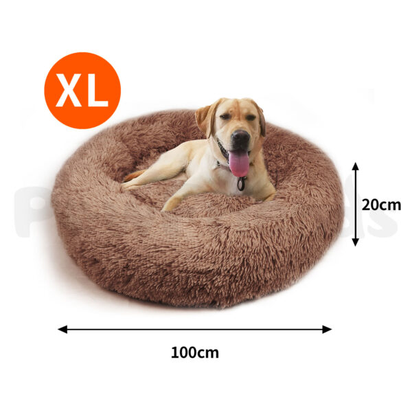 Pawfriends Pet Dog Bed Bedding Warm Plush Round Soft Dog Nest Light Coffee  XL 100cm dog bed calming dog bed memory foam dog bed waterproof dog bed puppy bed