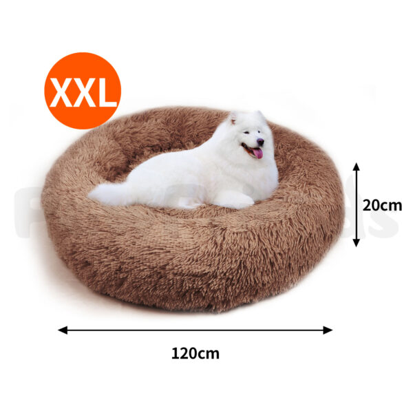 Pawfriends Pet Dog Bed Bedding Warm Plush Round Soft Dog Nest Light Coffee  XXL 120cm dog bed calming dog bed memory foam dog bed waterproof dog bed puppy bed