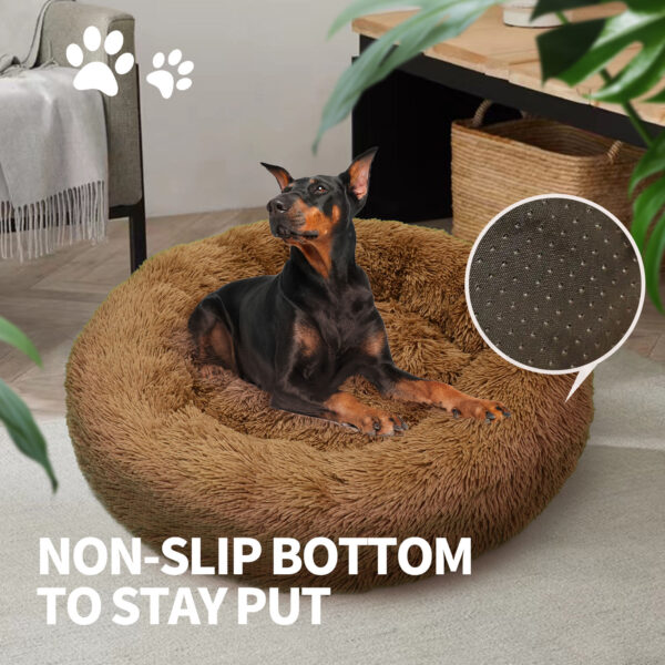 Pawfriends Pet Dog Bed Bedding Warm Plush Round Soft Dog Nest Light Coffee  XXL 120cm dog bed calming dog bed memory foam dog bed waterproof dog bed puppy bed