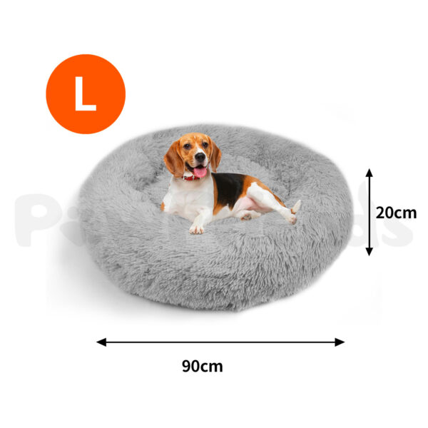 Pawfriends Pet Dog Bed Bedding Warm Plush Round Comfortable Dog Nest Light Grey Large 90cm Large dog bed calming dog bed memory foam dog bed waterproof dog bed puppy bed