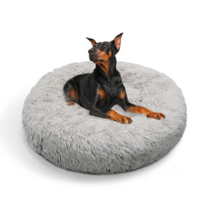 Pawfriends Pet Dog Bed Bedding Warm Plush Round Comfortable Dog Nest Light Grey Large 90cm Large dog bed calming dog bed memory foam dog bed waterproof dog bed puppy bed