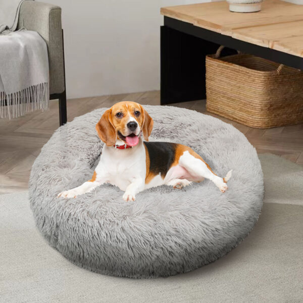 Pawfriends Pet Dog Bed Bedding Warm Plush Round Comfortable Dog Nest Light Grey M 70cm dog bed calming dog bed memory foam dog bed waterproof dog bed puppy bed