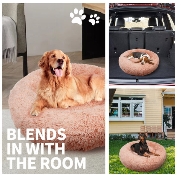 Pawfriends Pet Dog Bedding Warm Plush Round Comfortable Nest Comfy Sleeping kennel Pink Large 90cm dog bed calming dog bed memory foam dog bed waterproof dog bed puppy bed
