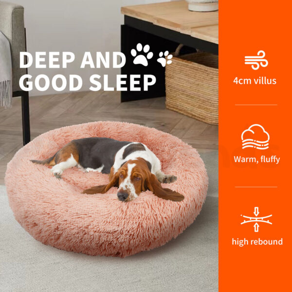 Pawfriends Pet Dog Bedding Warm Plush Round Comfortable Nest Comfy Sleep kennel Pink M 70cm dog bed calming dog bed memory foam dog bed waterproof dog bed puppy bed