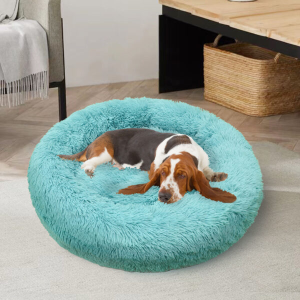 Pawfriends Pet Dog Bedding Warm Plush Round Comfortable Nest Comfy Sleeping kennel Green Large 90cm dog bed calming dog bed memory foam dog bed waterproof dog bed puppy bed