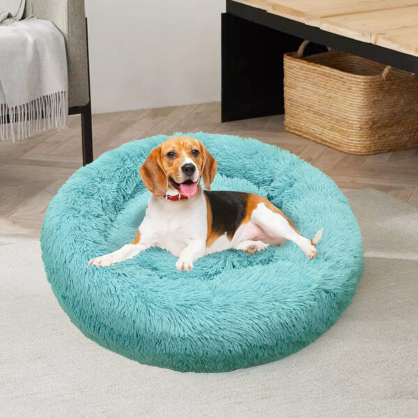 Pawfriends Pet Dog Bed Warm Plush Round Comfortable Nest Comfy Sleeping kennel Green M 70cm dog bed calming dog bed memory foam dog bed waterproof dog bed puppy bed