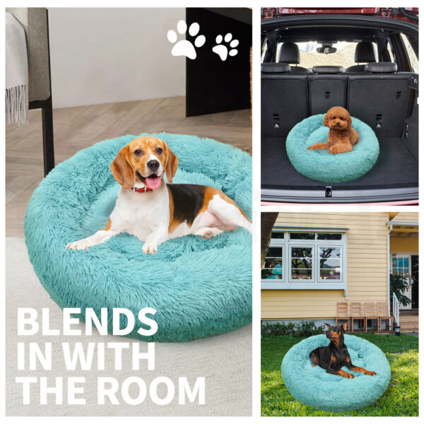 Pawfriends Pet Dog Bed Warm Plush Round Comfortable Nest Comfy Sleeping kennel Green M 70cm dog bed calming dog bed memory foam dog bed waterproof dog bed puppy bed
