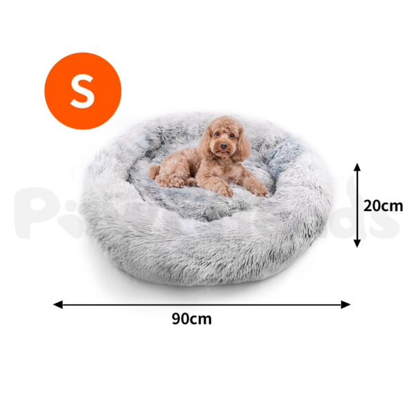Pawfriends Dog Cat Pet Calming Bed Warm Soft Plush Round Nest Comfy Sleeping Washable Zip