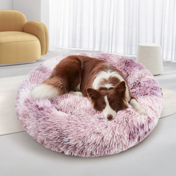 Pawfriends Cat Dog Pet Calming Bed Warm Soft Plush Round Nest Comfy Sleeping Kennel Cave AU