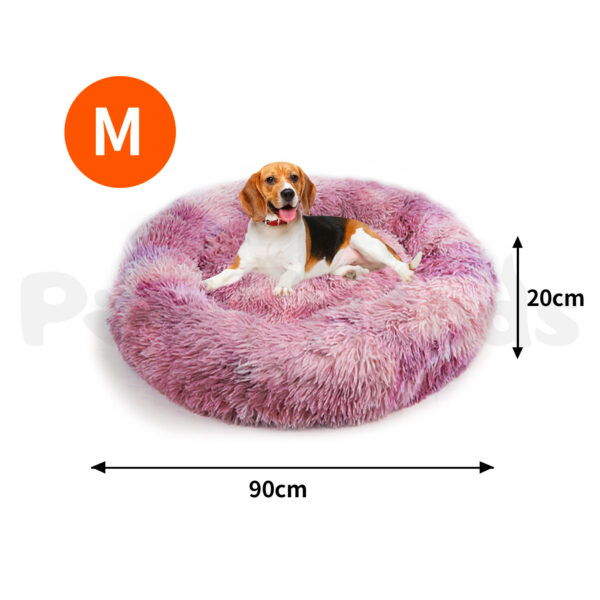 Pawfriends Dog Cat Pet Calming Bed Warm Soft Plush Round Nest Comfy Sleeping Kennel Cave 90