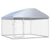 Outdoor Heavy-Duty Dog Kennel with Protective Roof Large Secure Play Area
