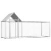 Spacious Galvanized Steel Chicken Coop Water-Resistant Roof Poultry Hen House