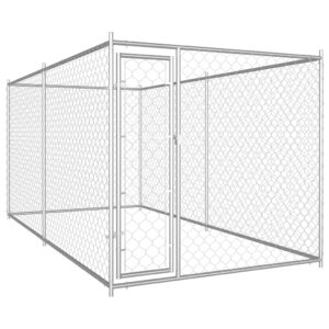 Large Outdoor Heavy-Duty Galvanized Steel Dog Kennel Secure Play Exercise Area