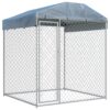 Outdoor Heavy Duty Dog Kennel Playpen with UV Protected Canopy Top Spacious Pet Cage