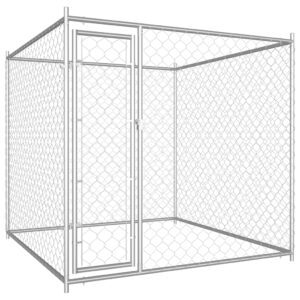 Large Outdoor Heavy-Duty Galvanized Steel Dog Kennel Secure Play Exercise Area