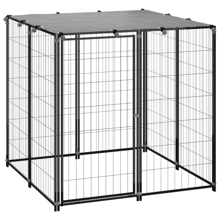 Spacious Outdoor Dog Kennel Playpen with Water-Resistant UV Roof and Secure Latch