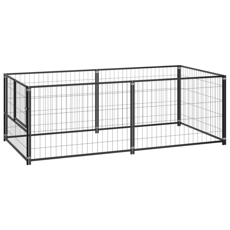 Large Outdoor Dog Kennel Secure Play Area Steel Mesh Ventilated Pet Enclosure