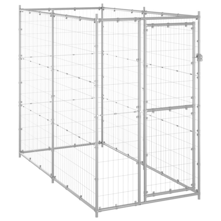 Outdoor Heavy Duty Dog Kennel Secure Lockable Pet Playpen Exercise Steel Cage