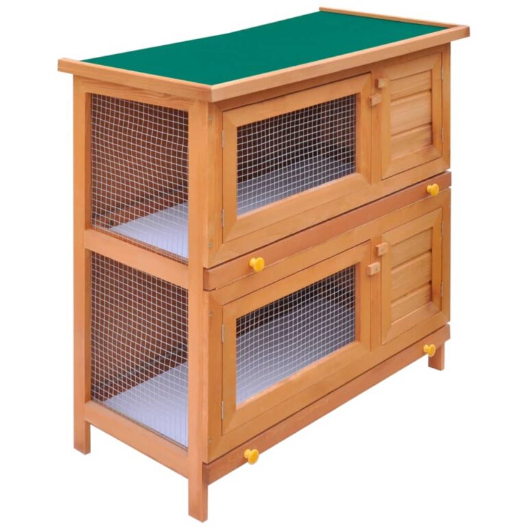Spacious Wooden Rabbit Hutch with Waterproof Roof and Dual Pull-Out Trays