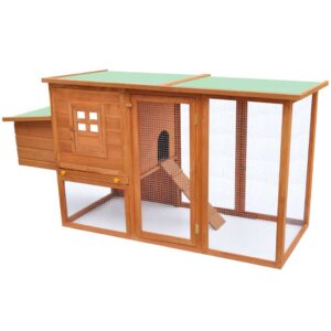 Deluxe Wooden Chicken Coop Hen House with Egg Nesting Box Waterproof Roof