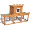Spacious Outdoor Rabbit Hutch Pet Cage Cozy Wooden House with Easy Clean Tray