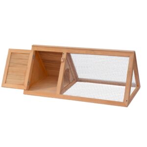 Deluxe Wooden Rabbit Cage Outdoor Pet House Weather Resistant with Iron Mesh