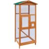Spacious Wooden Aviary Bird Cage Outdoor Weather Resistant with Ladder Tray