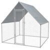 Spacious Outdoor Chicken Coop Enclosure Galvanised Steel with PE Roof Easy Assembly