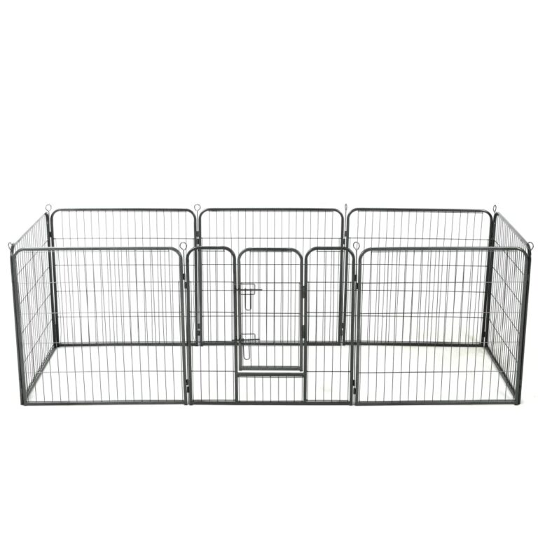 Heavy Duty Dog Playpen Large Pet Exercise Pen Indoor Outdoor Safety Gate Black