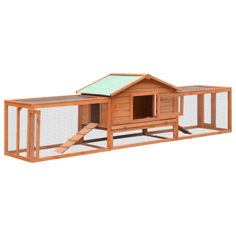 Deluxe Wooden Rabbit Hutch Cage Large Outdoor Pet House with Ramp and Tray