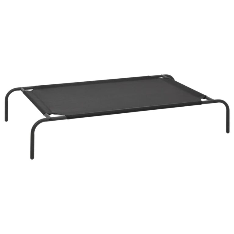 Elevated Pet Bed Outdoor Indoor Durable Breathable Textilene Dog Cot Black