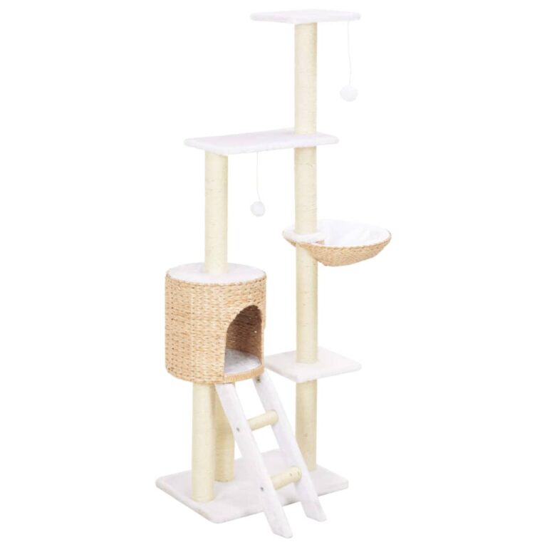 Deluxe Multi-Level Cat Tree Scratching Post Cozy House Sisal Rope Seagrass Pet