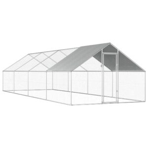 Outdoor Chicken Cage 2.75x8x1.92 m Galvanised Steel