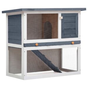 Spacious Outdoor Rabbit Hutch Cozy Wooden Pet Cage with Weatherproof Green Roof