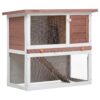 Spacious Outdoor Wooden Rabbit Hutch with Waterproof Roof and Easy-Clean Tray